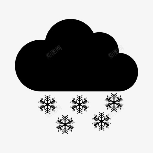 云有雪天自然图标svg_新图网 https://ixintu.com 云有雪 冬天 天 天气 自然