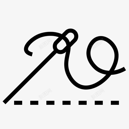 手缝针手工艺品缝线图标svg_新图网 https://ixintu.com 手工艺品 手缝针 缝纫工具 缝线 配件和针线