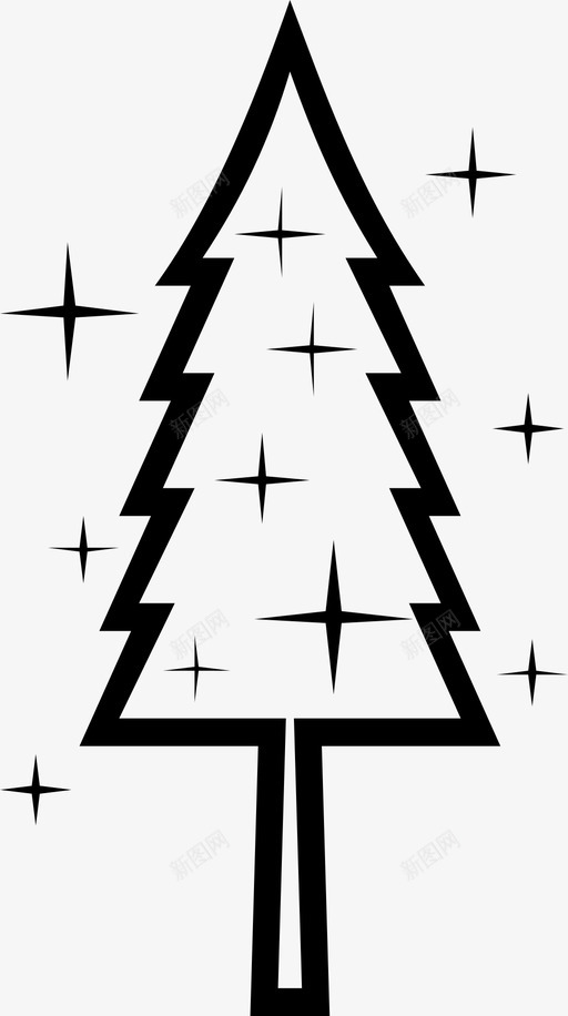 圣诞树派对松树图标svg_新图网 https://ixintu.com 云杉 圣诞树 松树 派对