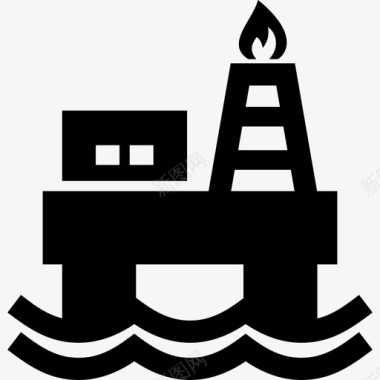 石油平台海上能源图标图标