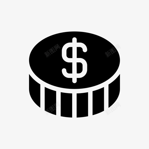 美元硬币金融货币图标svg_新图网 https://ixintu.com 支付 美元硬币 货币 金融