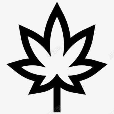 大麻叶子植物图标图标