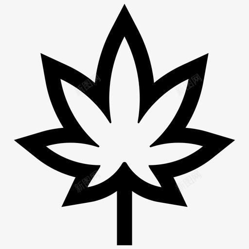 大麻叶子植物图标svg_新图网 https://ixintu.com 叶子 大麻 杂草 植物