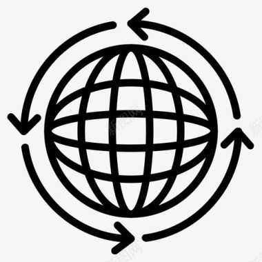 全球同步数字世界全球化图标图标