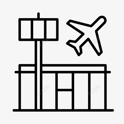 航站楼航空公司机场图标svg_新图网 https://ixintu.com 入境 机场 离港 航空 航空公司 航站楼