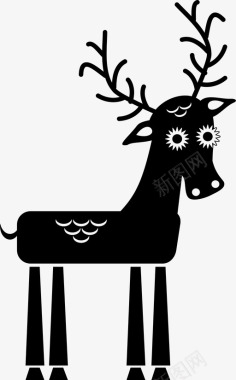 鹿圣诞节驯鹿图标图标