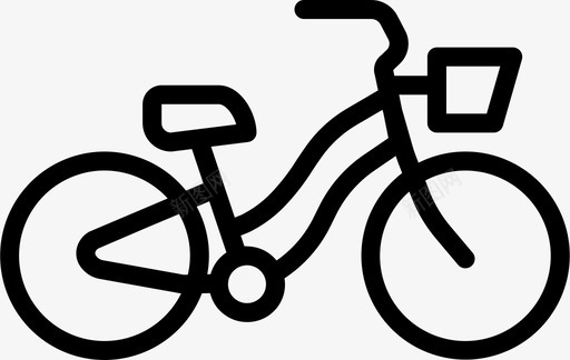 自行车交通工具时髦的轮廓图标图标
