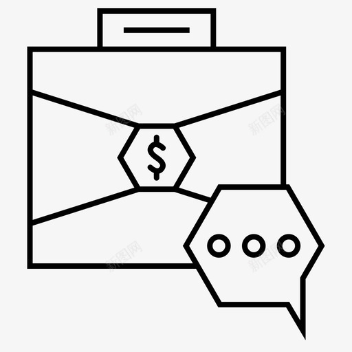 谈判公文包聊天图标svg_新图网 https://ixintu.com 公文包 手提箱 聊天 谈判 财务 钱