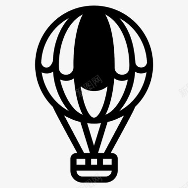 热气球飞行运输图标图标
