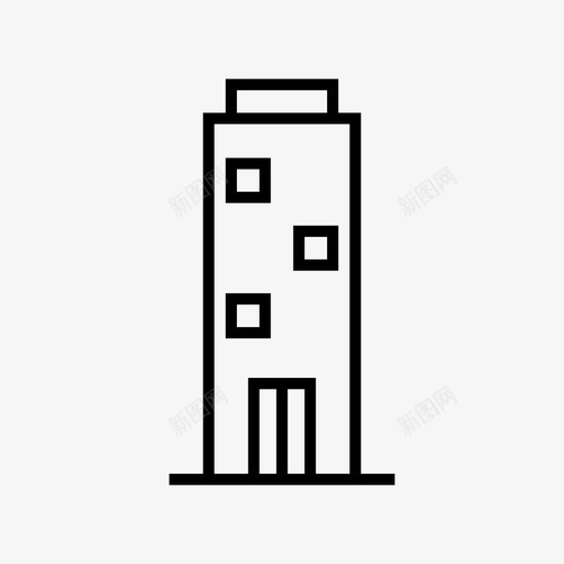 摩天大楼公寓建筑图标svg_新图网 https://ixintu.com 公寓 塔楼 建筑 开发和建筑 房地产 摩天大楼 物业
