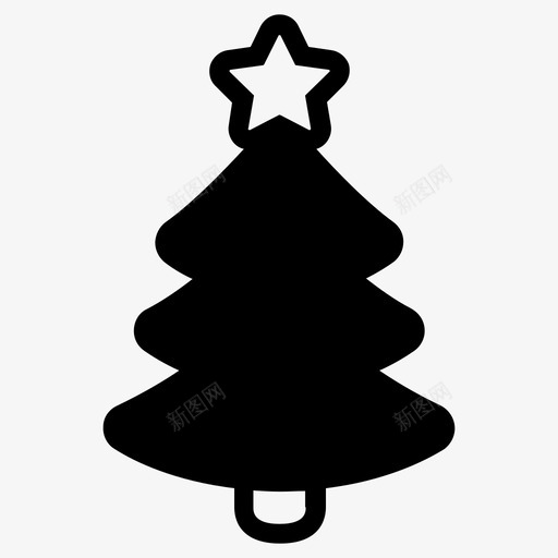 圣诞树假日松树图标svg_新图网 https://ixintu.com 假日 冬天 圣诞树 圣诞节 松树