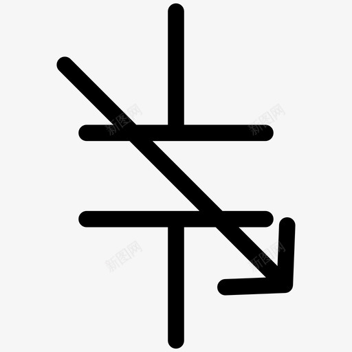 可变电容电子符号概述图标svg_新图网 https://ixintu.com 可变电容 电子符号概述