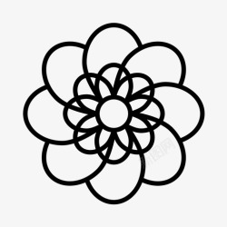 斐波那契螺旋线花斐波那契花园图标高清图片