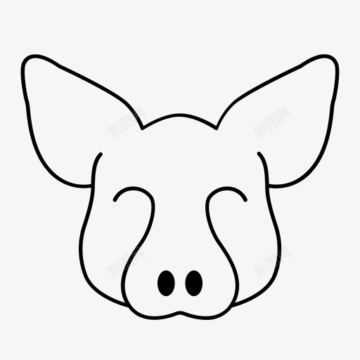 猪动物猪脸图标svg_新图网 https://ixintu.com 动物 动物脸 猪 猪脸