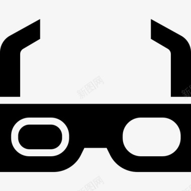电影院3D复古眼镜剧院图标图标