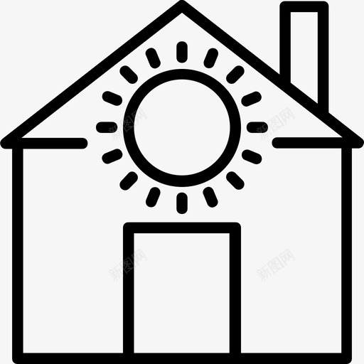 家庭温度房地产线图标设置svg_新图网 https://ixintu.com 家庭温度 房地产线图标设置