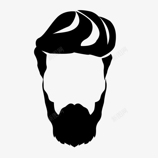 男士发型胡须时髦图标svg_新图网 https://ixintu.com 时髦 时髦男士风格 男士发型 胡须