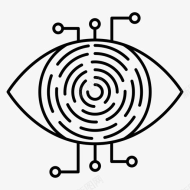 视网膜扫描仪网络安全加密图标图标