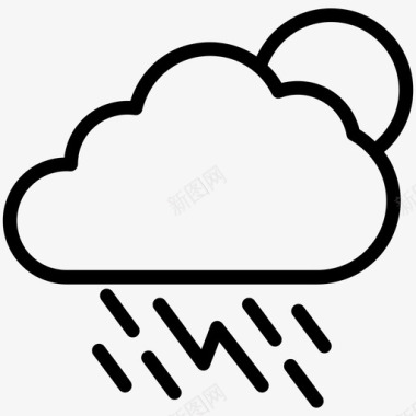 云雨雷日多云天气图标图标