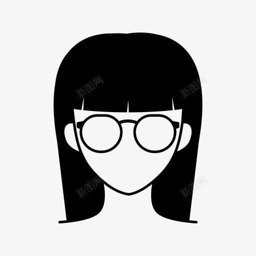 戴眼镜的女人化身长发女人图标svg_新图网 https://ixintu.com 化身 女人化身 戴眼镜的女人 长发女人
