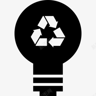 回收灯泡环保生态图标图标