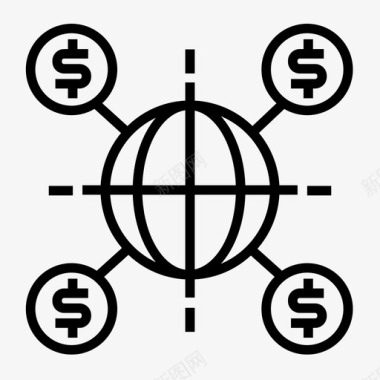 全球市场全球银行全球商业图标图标