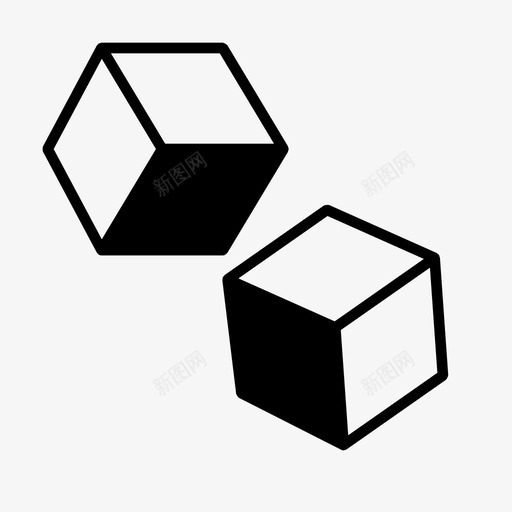 3d骰子3d方块3d模型图标svg_新图网 https://ixintu.com 3d方块 3d模型 3d骰子 几何系列 方块 透视方块