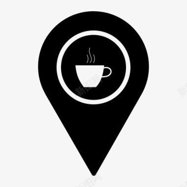 咖啡位置指针地图针图标图标