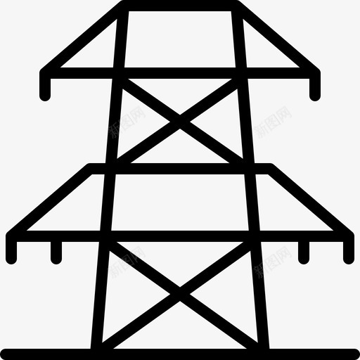 高压电线塔电源图标svg_新图网 https://ixintu.com 高压电线塔电源