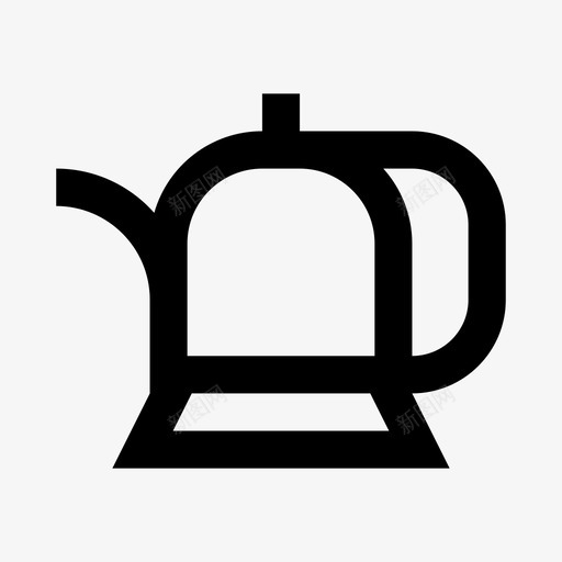 水壶咖啡厨房图标svg_新图网 https://ixintu.com 厨房 厨房用具 咖啡 家2 水壶 生产线 茶