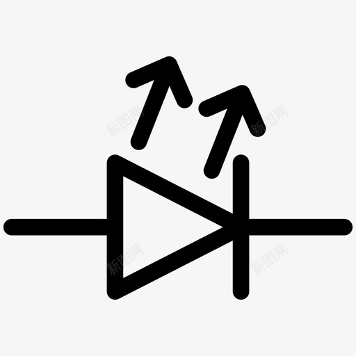 二极管发光二极管电子符号概述图标svg_新图网 https://ixintu.com 二极管发光二极管 电子符号概述