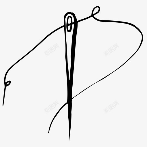 线在针缝纫素描图标svg_新图网 https://ixintu.com 手绘 素描 线在针 缝纫
