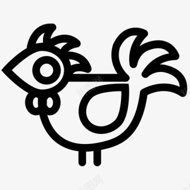 公鸡动物鸡图标图标