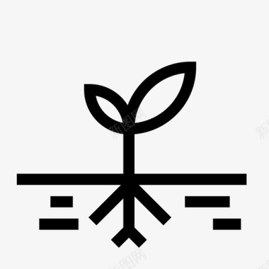 植物学生长植物图标图标