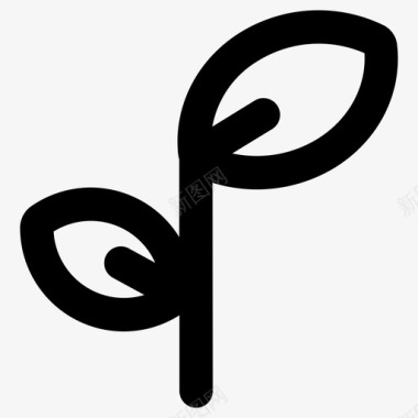 叶生长植物图标图标