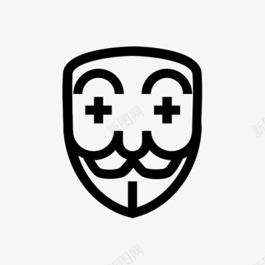 匿名正面面具互联网图标图标