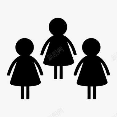 女人女儿家庭图标图标