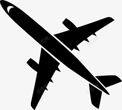 飞机飞机俯视图图标svg_新图网 https://ixintu.com 飞机 飞机俯视图
