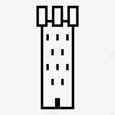塔建筑城堡图标图标