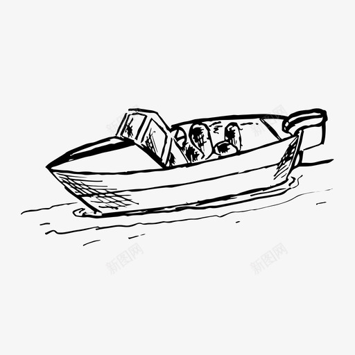 船摩托艇粗略的图标svg_新图网 https://ixintu.com 摩托艇 粗略的图标 船