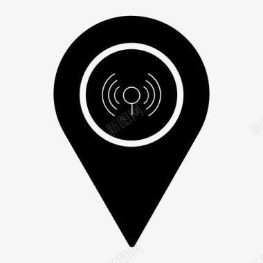 wifi区域互联网地图pin图标图标