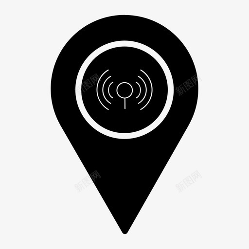 wifi区域互联网地图pin图标svg_新图网 https://ixintu.com wifi区域 互联网 位置pin 信号 地图pin