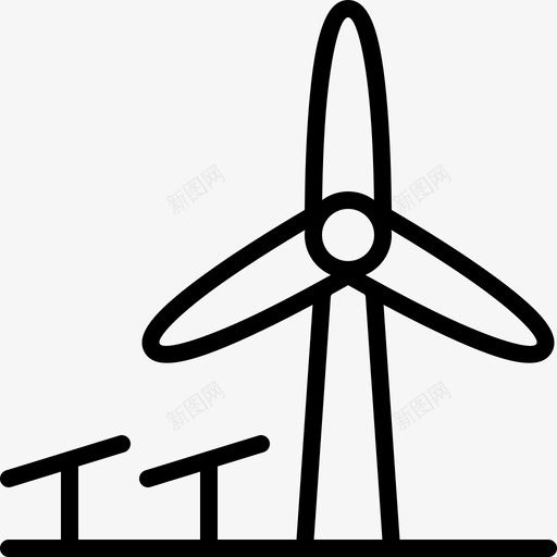 风能太阳能电力能源图标svg_新图网 https://ixintu.com 可再生能源 电力 能源 薄能源供应 面板 风能太阳能