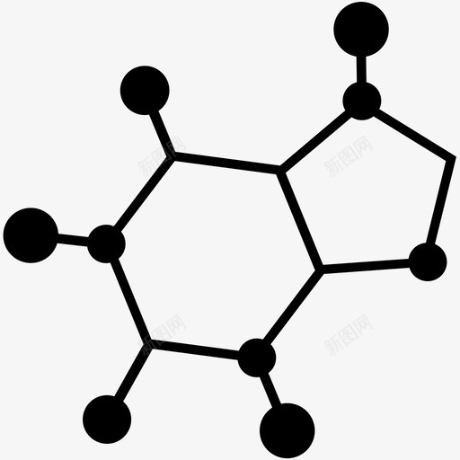 咖啡因分子原子化学图标svg_新图网 https://ixintu.com 化学 原子 咖啡 咖啡因分子