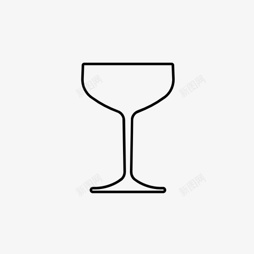 香槟酒杯酒饮料图标svg_新图网 https://ixintu.com 派对 酒 酒水 饮料 香槟酒杯