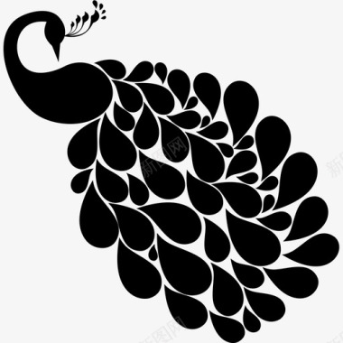 孔雀鸟鸡图标图标
