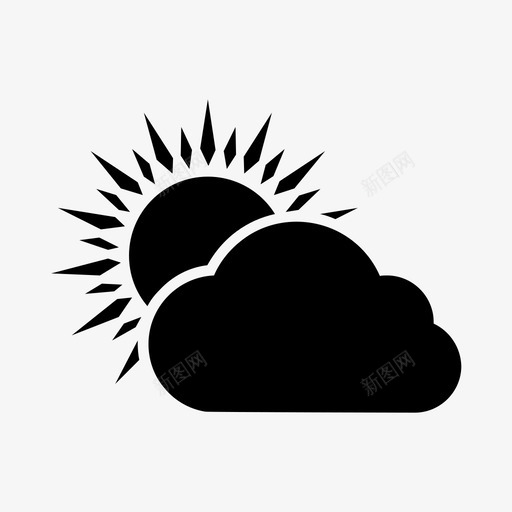 太阳和云天空图标svg_新图网 https://ixintu.com 天空 太阳和云