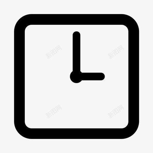 方形时钟矩形时间图标svg_新图网 https://ixintu.com 圆角正方形 手表 方形时钟 时间 矩形