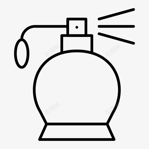 香水瓶子商务图标svg_新图网 https://ixintu.com 商务 喷雾 瓶子 美容和水疗细线图标 香水
