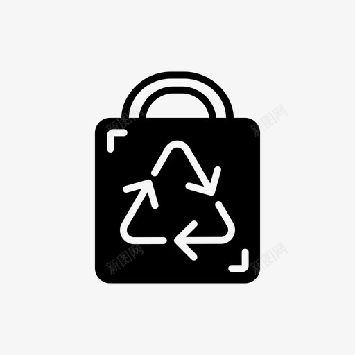 回收袋携带时尚图标svg_新图网 https://ixintu.com 可重复使用 回收袋 携带 时尚 生态填充图标集 纺织品
